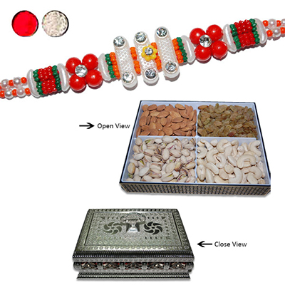 "Rakhi-ZR-5360-code172(SINGLE RAKHI)Mussoorie DryFruit Box - DFB10000 - Click here to View more details about this Product